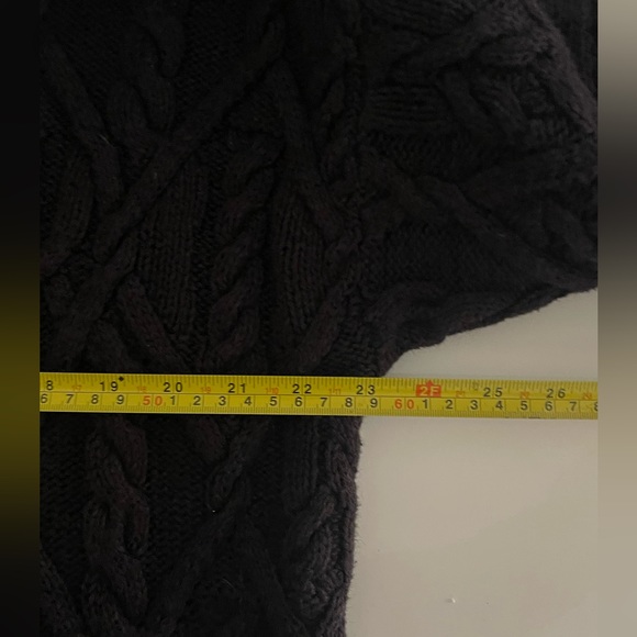 Yarndworks Chunky Handknit Mock Neck Black Sweater - Picture 6 of 8